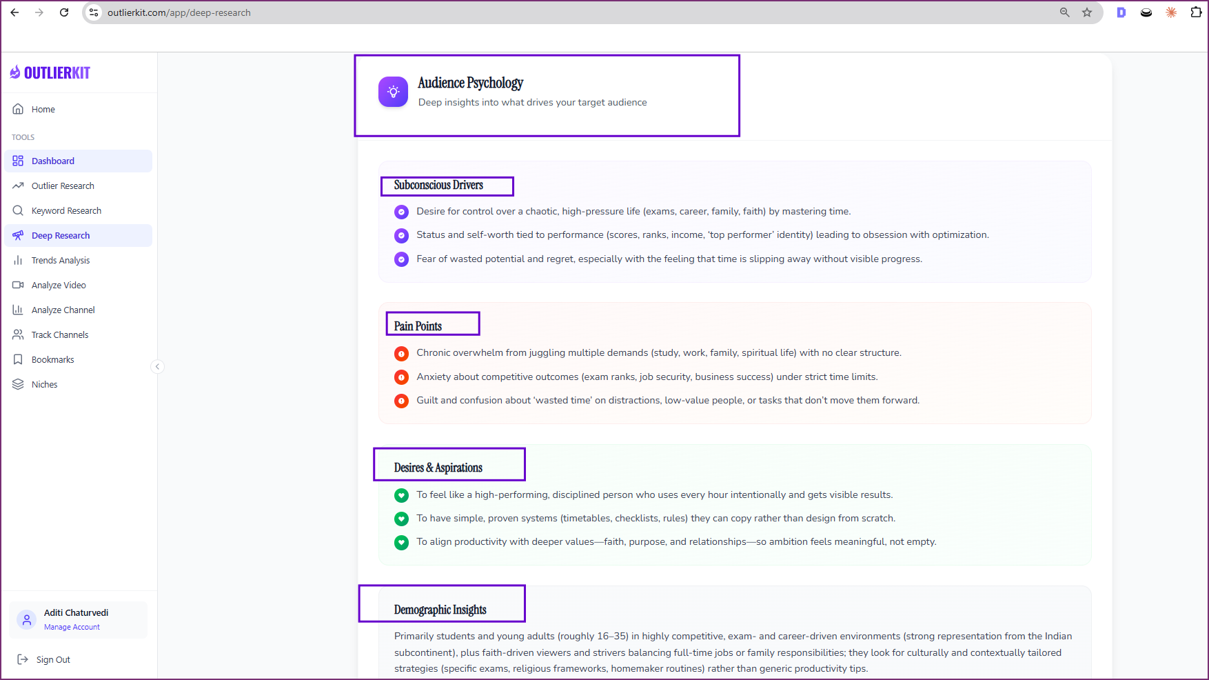 Audience psychology insights