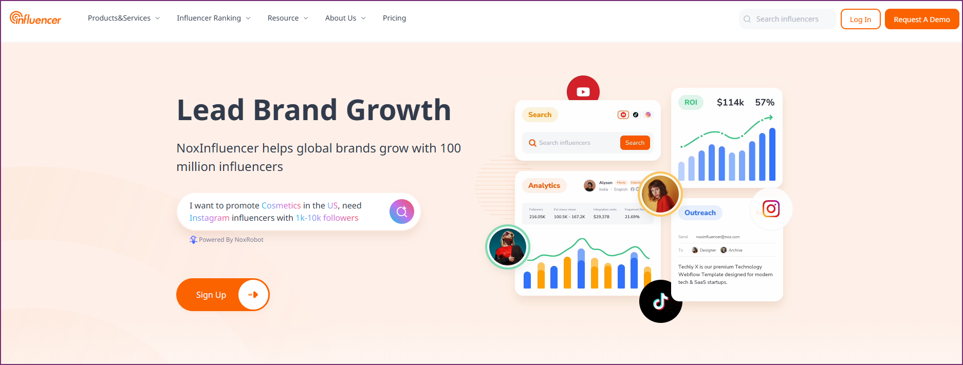 NoxInfluencer dashboard screenshot